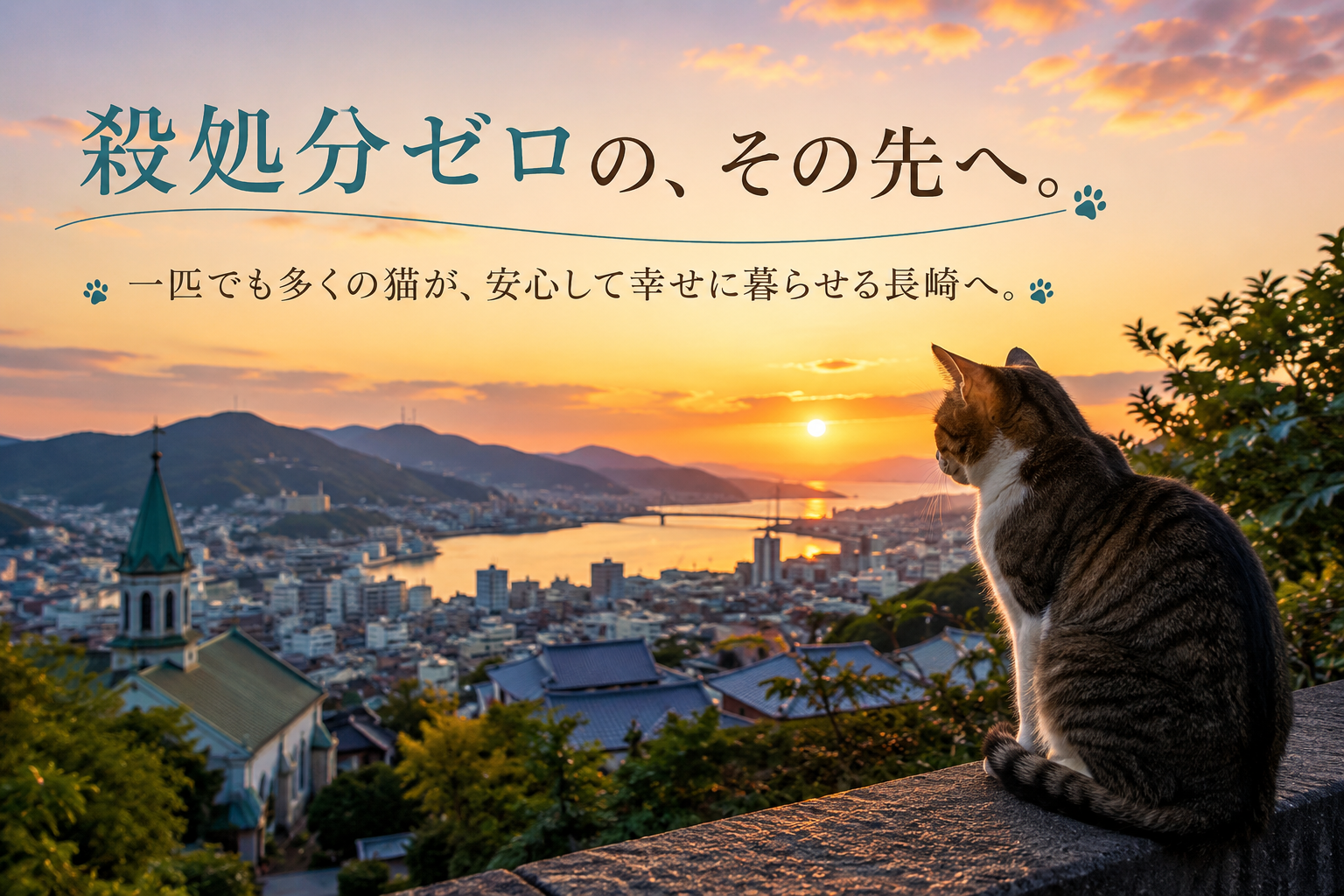 夕暮れの長崎の街を見つめる猫―殺処分ゼロの、その先へ